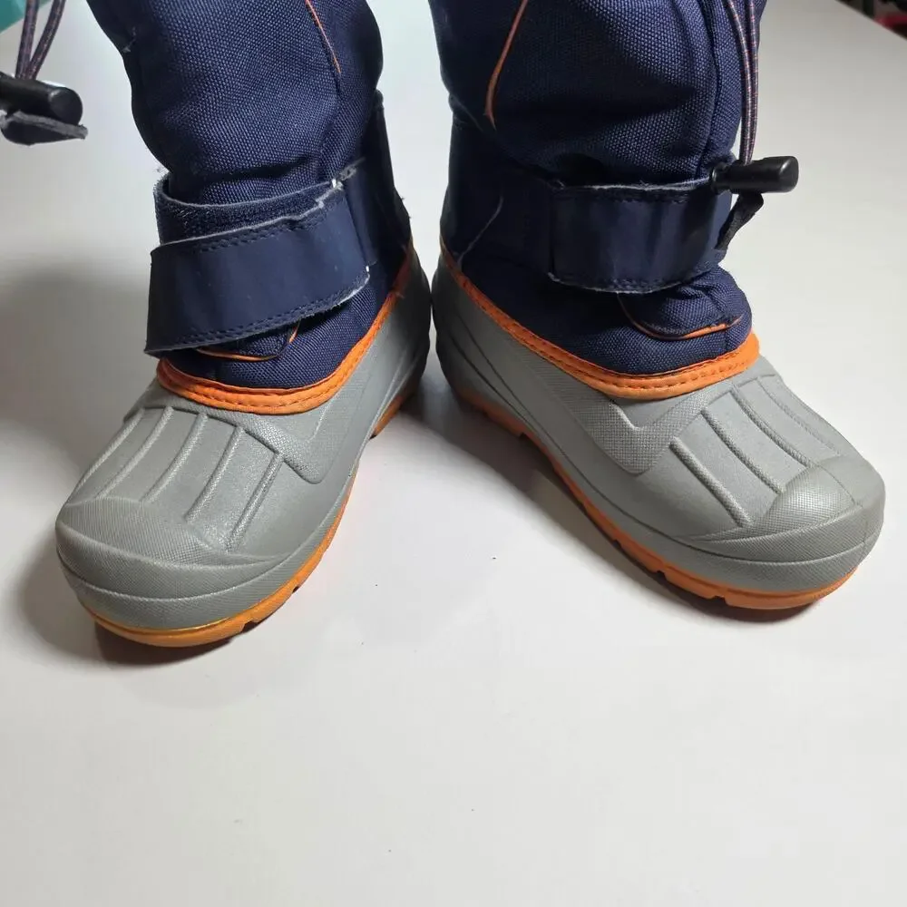 Cat & Jack Snow Boots Kids Size 7 Blue Thermolite EcoMade Insulated Winter Strap